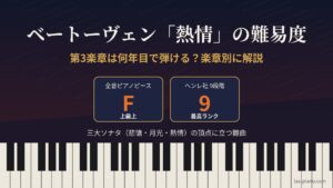 ベートーヴェン「熱情」の難易度ガイド アイキャッチ画像（全音F・ヘンレ9の最上級）