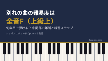 別れの曲の難易度は全音F（上級上）ショパン エチュード作品10-3の解説記事アイキャッチ